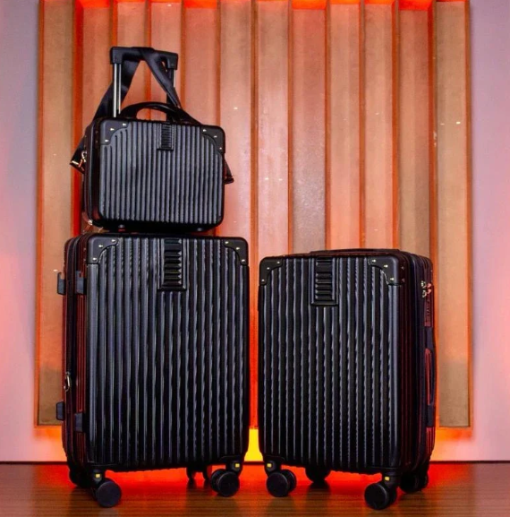 2 Malas de Viagem + Frasqueira | Cadeado Numérico | Padrão Anac | Rodinhas 360°