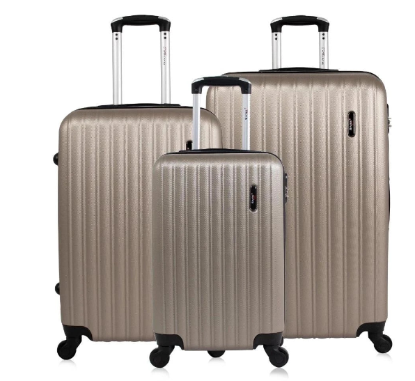 Kit 3 Malas de Viagem ABS, P, M e G com Segredo Numérico, 4 Rodas 360° Londres Swiss Move