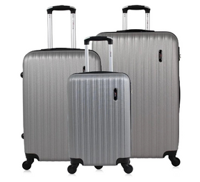 Kit 3 Malas de Viagem ABS, P, M e G com Segredo Numérico, 4 Rodas 360° Londres Swiss Move