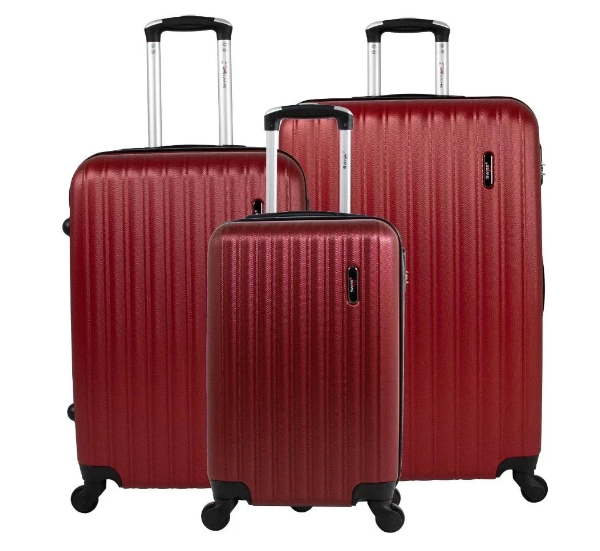 Kit 3 Malas de Viagem ABS, P, M e G com Segredo Numérico, 4 Rodas 360° Londres Swiss Move