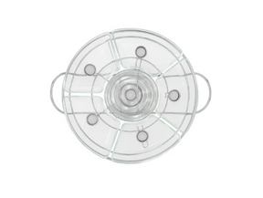 RECHAUD GIRATÓRIO COM 6 COMPARTIMENTOS - AÇO INOX E VIDRO 52CM