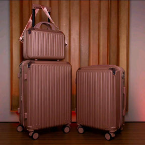 Kit de viagem Imperial: 2 Malas + Frasqueira Premium | Cadeado Numérico 3 Digitos | Padrão Anac | 360° ABS