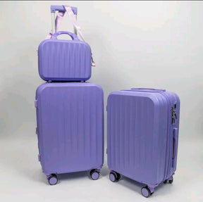 Kit Voyage: 2 Malas + Frasqueira Premium | Cadeado 3 Digitos | Padrão Anac | Rodas 360° | ABS Porta USB E USB-C