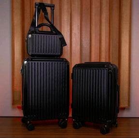 Kit de viagem Imperial: 2 Malas + Frasqueira Premium | Cadeado Numérico 3 Digitos | Padrão Anac | 360° ABS